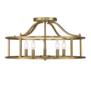 Savoy House 6-1679-5-322 Five Light Semi Flush Mount, Warm Brass