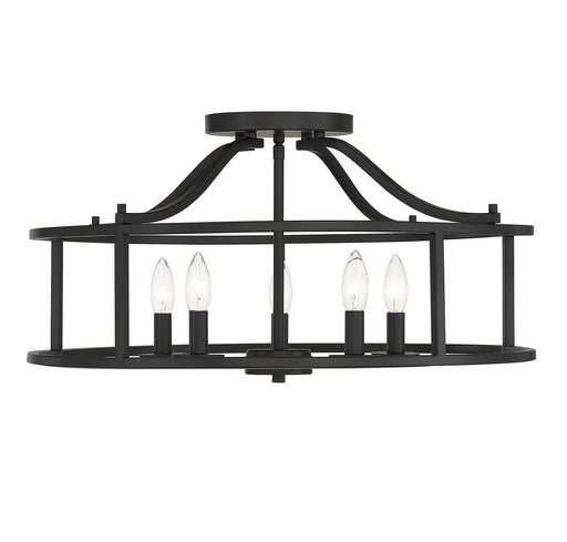 Savoy House 6-1679-5-89 Five Light Semi Flush Mount, Matte Black