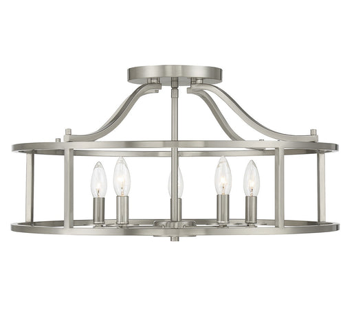Savoy House 6-1679-5-SN Five Light Semi Flush Mount, Satin Nickel