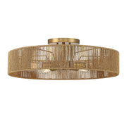 Savoy House 6-1682-5-320 Five Light Semi Flush Mount, Warm Brass/Rope