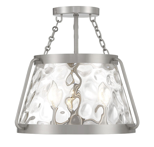 Savoy House 6-1802-3-SN Three Light Semi-Flush Mount, Satin Nickel