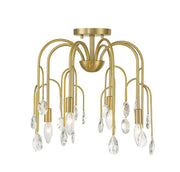Savoy House 6-6684-4-127 Four Light Convertible Semi-Flush or Pendant, Noble Brass