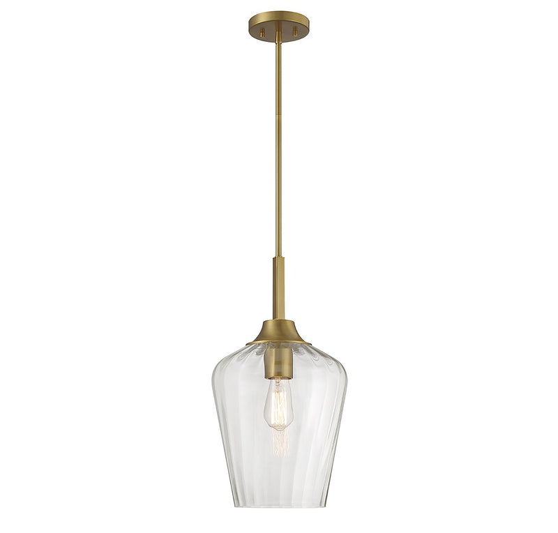 Savoy House 7-3390-1-322 One Light Pendant, Warm Brass