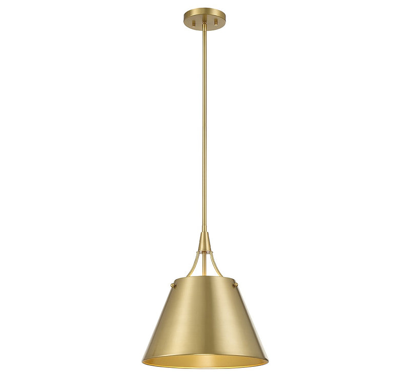 Savoy House 7-4499-1-322 One Light Pendant, Warm Brass