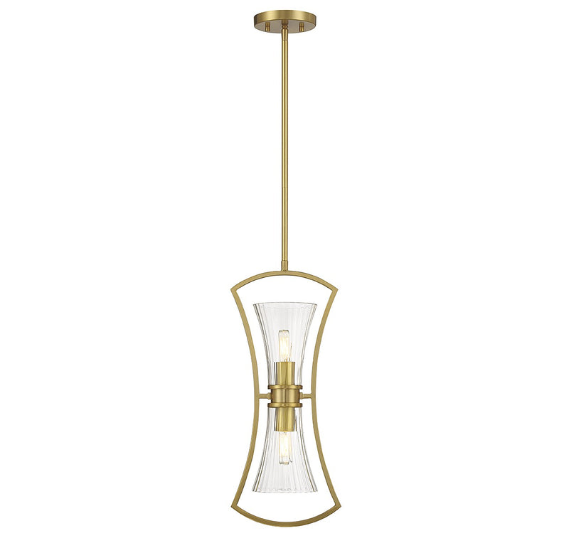 Savoy House 7-9703-2-322 Two Light Pendant, Warm Brass