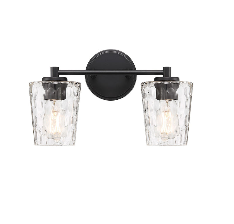 Savoy House 8-5606-2-BK Two Light Bathroom Vanity, Matte Black