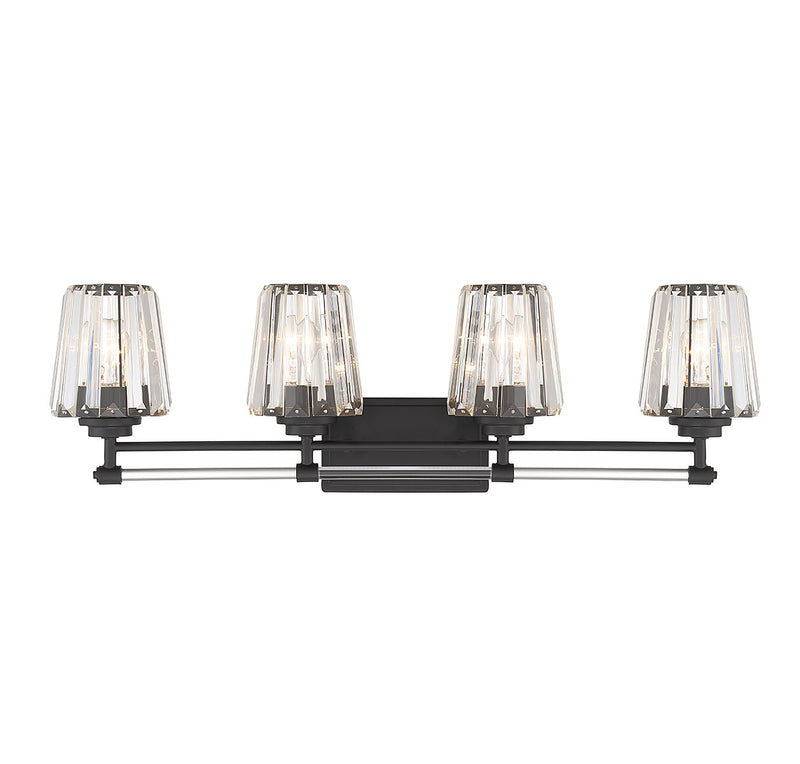 Savoy House 8-6001-4-BK Four Light Bathroom Vanity, Matte Black