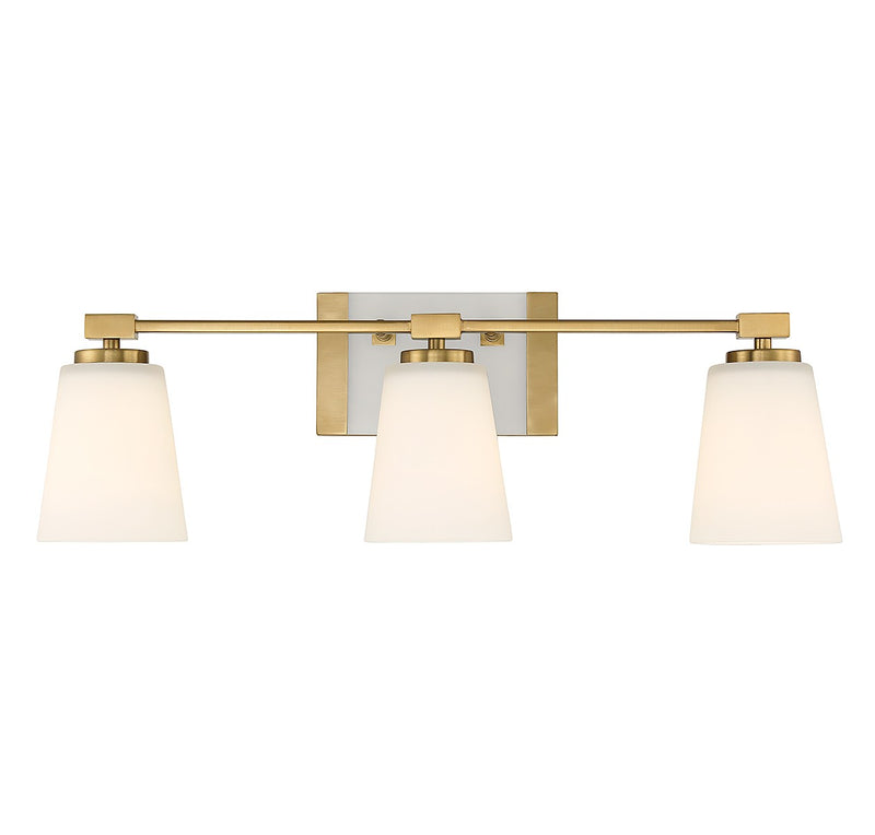 Savoy House 8-6901-3-322 Three Light Bathroom Vanity, Warm Brass