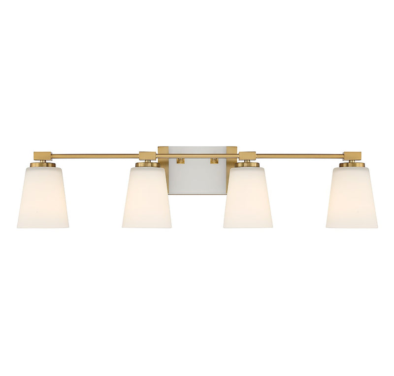 Savoy House 8-6901-4-322 Four Light Bathroom Vanity, Warm Brass