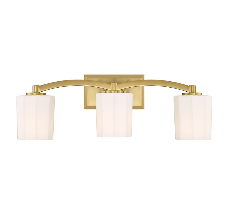 Savoy House 8-7710-3-322 Three Light Bathroom Vanity, Warm Brass