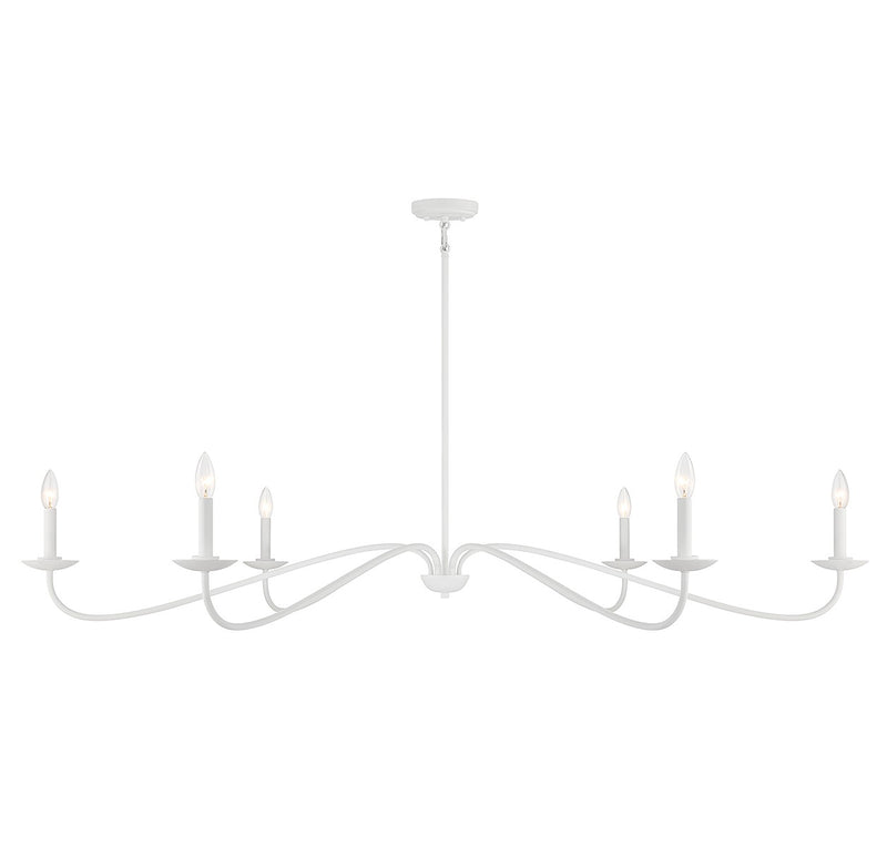 Shoppers Lighting SH100119BQW Madelyn Six Light Chandelier, Wax White Main Image.jpg