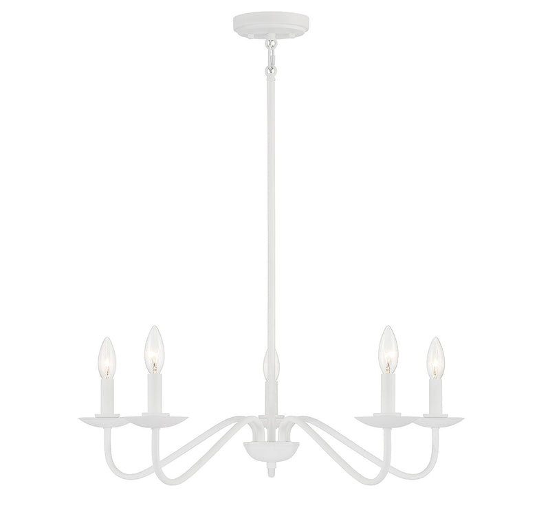 Shoppers Lighting SH100120BQW Veronica Five Light Chandelier, Wax White Main Image.jpg