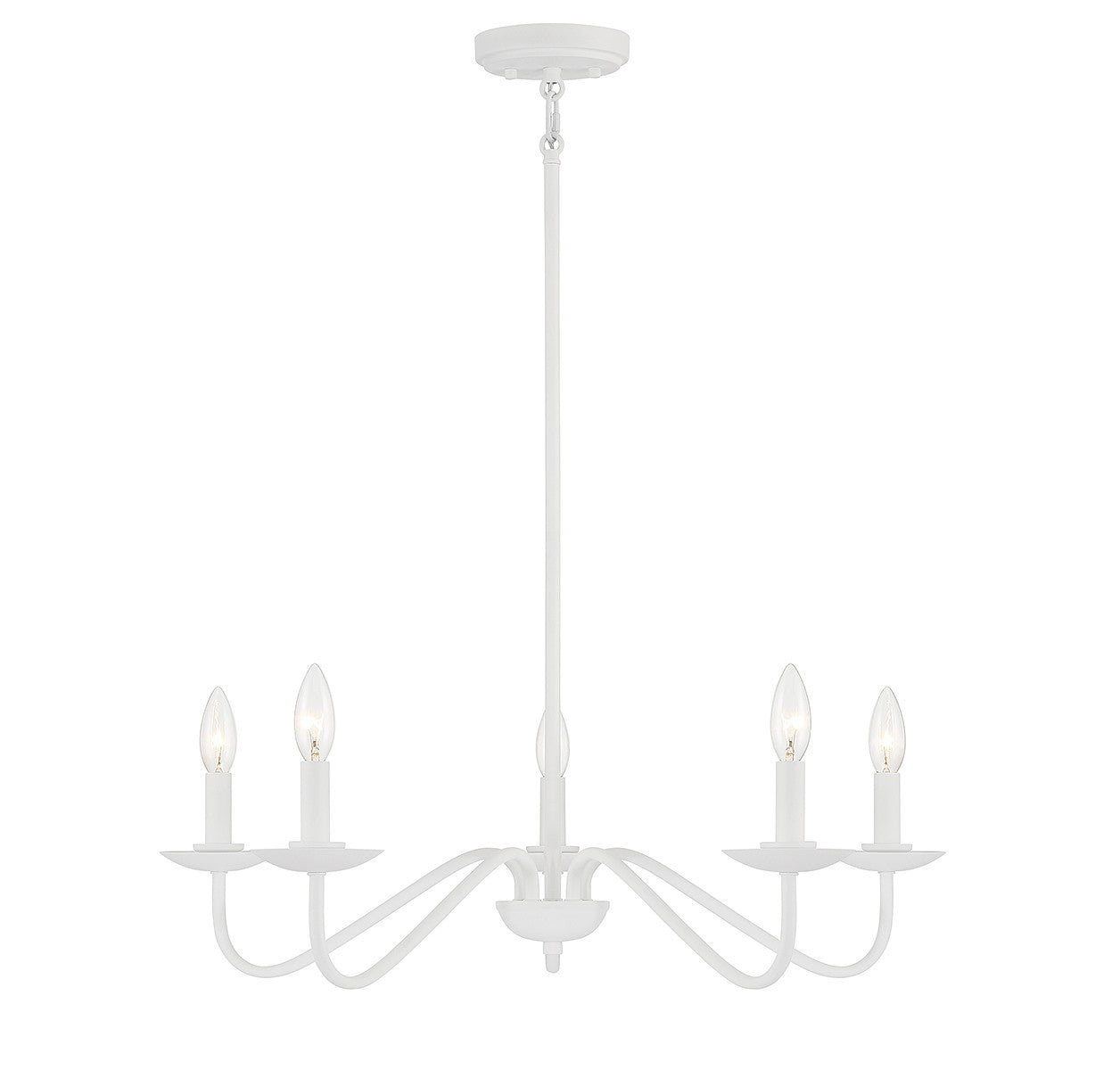 Shoppers Lighting SH100120BQW Veronica Five Light Chandelier, Wax White Main Image.jpg