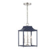 Shoppers Lighting SH30013NBLPN Paisley Three Light Pendant, Navy Blue with Polished Nickel Main Image.jpg