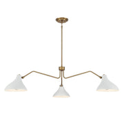 Shoppers Lighting SH7019WHNB Violet Three Light Pendant, White with Natural Brass Main Image.jpg