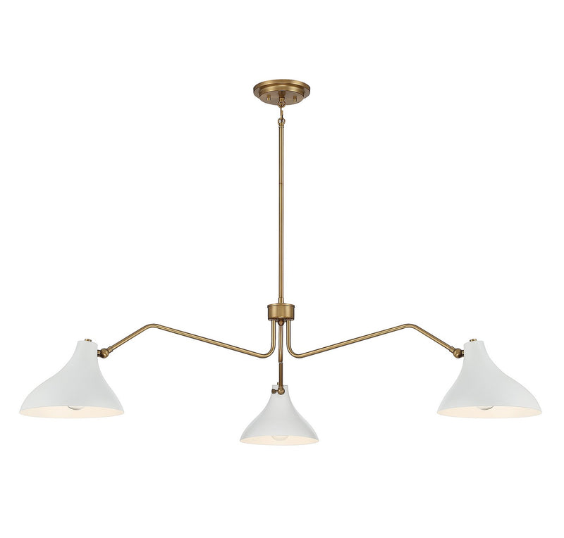 Shoppers Lighting SH7019WHNB Violet Three Light Pendant, White with Natural Brass Main Image.jpg
