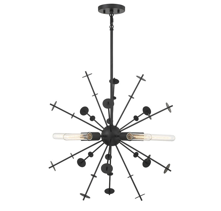 Shoppers Lighting SH7027MBK Sierra Five Light Pendant, Matte Black Main Image.jpg