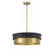 Shoppers Lighting SH7030MBKNB Hailey Four Light Pendant, Matte Black and Natural Brass Main Image.jpg