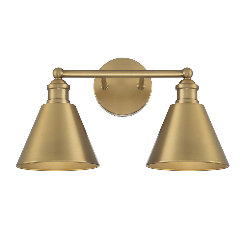 Shoppers Lighting SH80063NB Alana Two Light Bathroom Vanity Light, Natural Brass Main Image.jpg