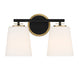 Shoppers Lighting SH80077MBKNB Paige Two Light Bathroom Vanity, Matte Black and Natural Brass Main Image.jpg