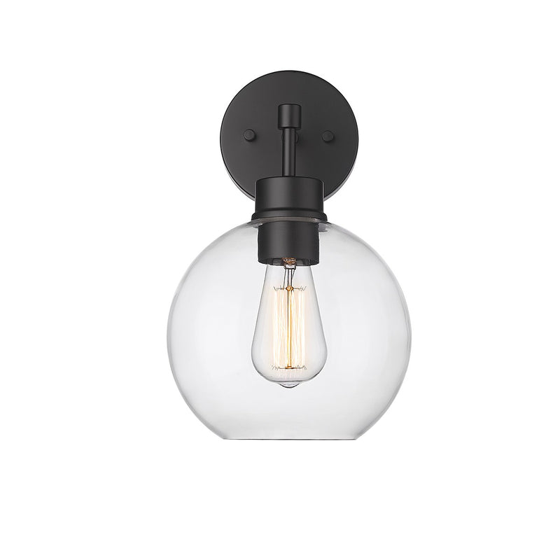 Millennium 2981-PBK Basin One Light Outdoor Wall Sconce, Powder Coat Black Main Image.jpg
