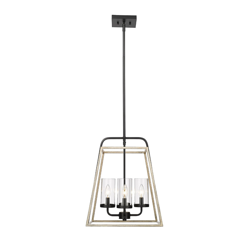Millennium 3004-MB/GW Bonnie Four Light Pendant, Matte Black Grey Wood Main Image.jpg