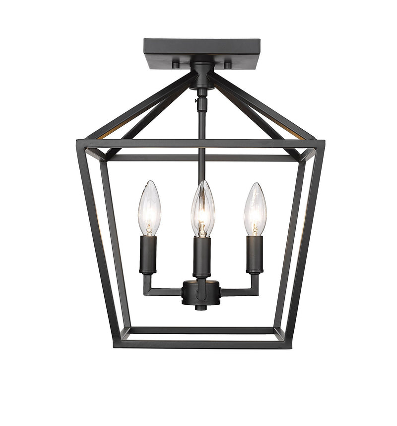 Millennium 3334-MB Four Light Semi Flush Mount, Matte Black Main Image.jpg