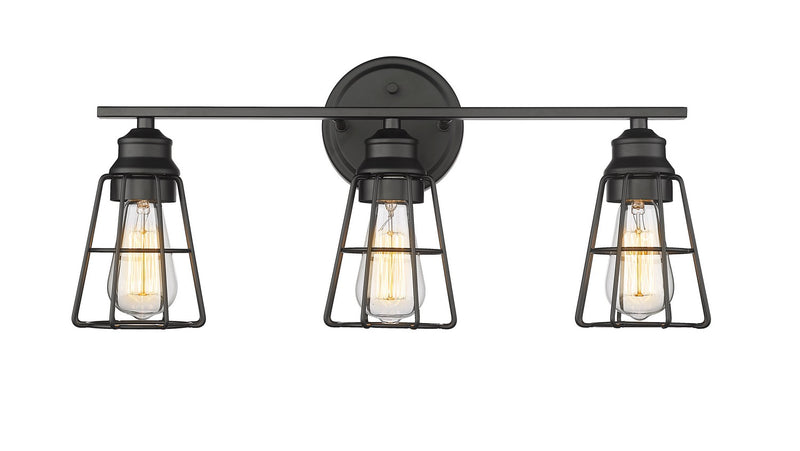 Millennium 3383-MB Three Light Vanity, Matte Black Main Image.jpg