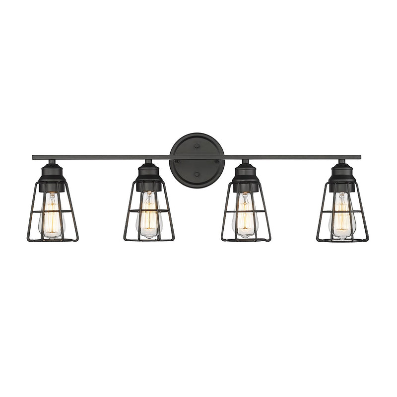 Millennium 3384-MB Four Light Vanity, Matte Black Main Image.jpg