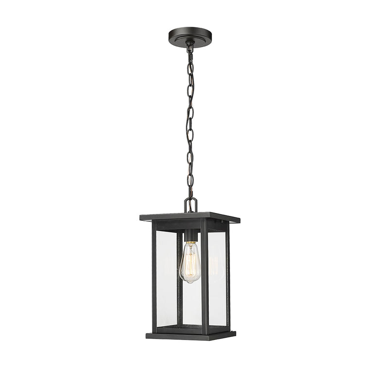 Millennium 4123-PBK Bowton One Light Outdoor Hanging Lantern, Powder Coat Black Main Image.jpg