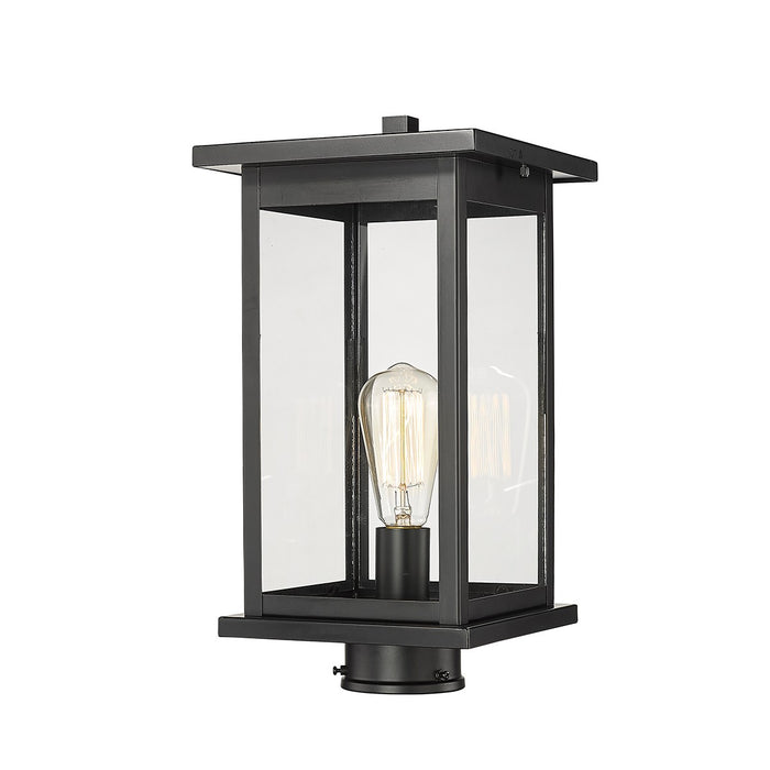 Millennium 4124-PBK Bowton One Light Outdoor Post Lantern, Powder Coat Black Main Image.jpg