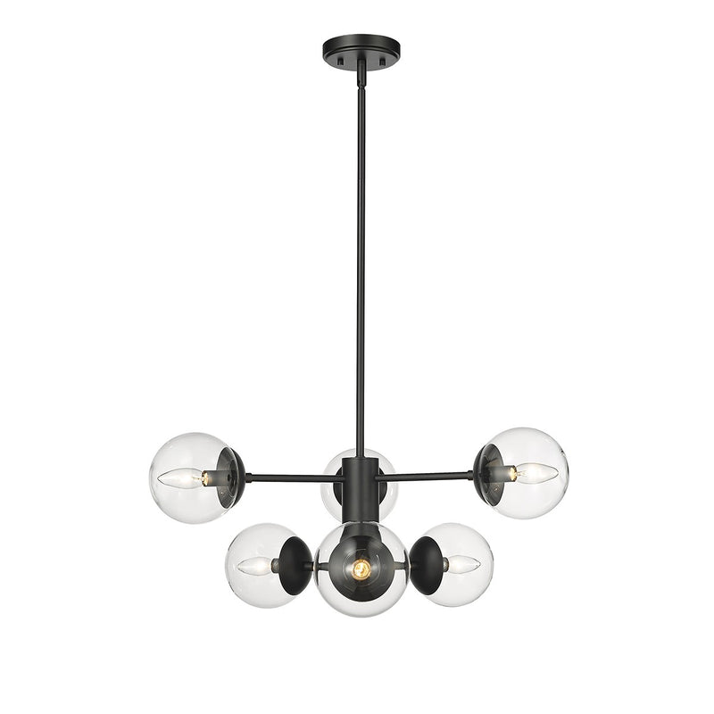 Millennium 8156-MB Avell Six Light Pendant, Matte Black Main Image.jpg