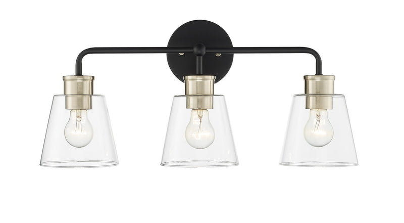 Millennium 9133-MB/MG Cameron Three Light Vanity, Matte Black Modern Gold Main Image.jpg