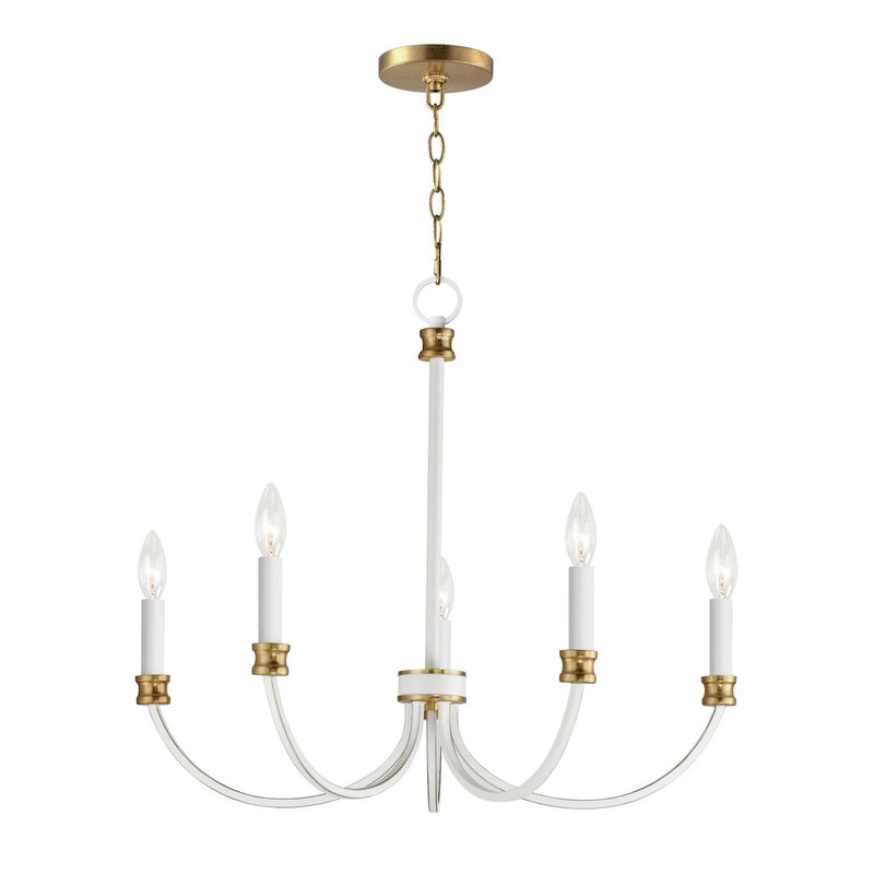Maxim 11375WWTGL Charlton Five Light Chandelier, Weathered White/Gold Leaf Main Image.jpg