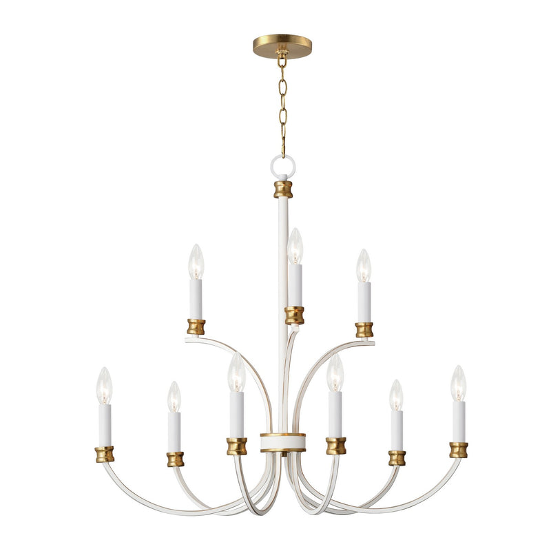 Maxim 11377WWTGL Charlton Nine Light Chandelier, Weathered White/Gold Leaf Main Image.jpg