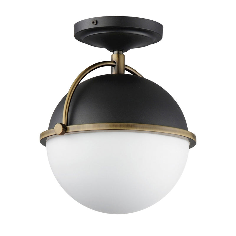 Maxim 12410SWBKWBR Duke One Light Semi Flush Mount, Black/Weathered Brass Main Image.jpg