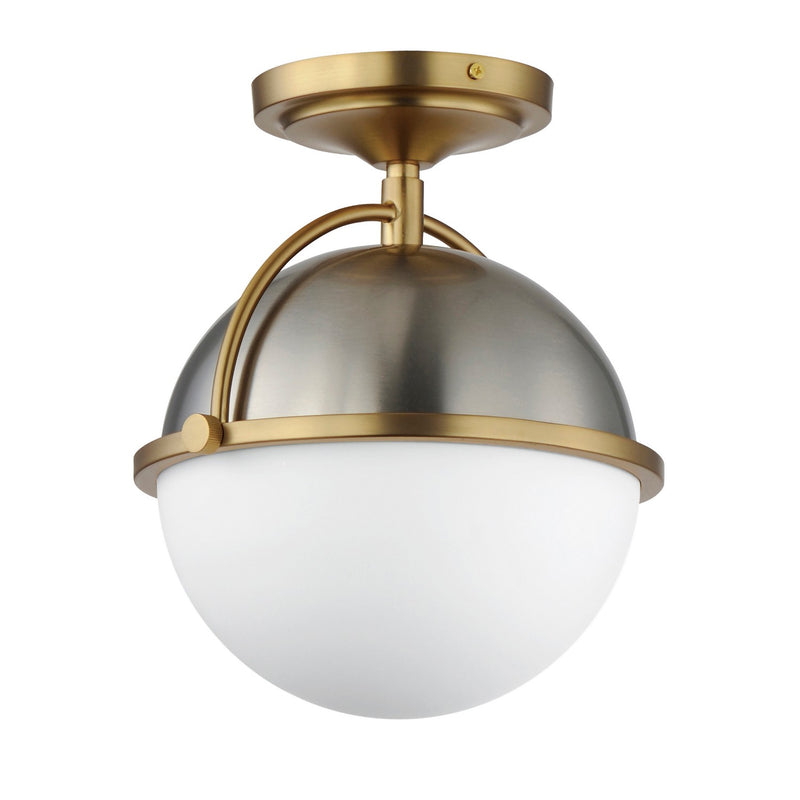 Maxim 12410SWSNSBR Duke One Light Semi Flush Mount, Satin Nickel / Satin Brass Main Image.jpg