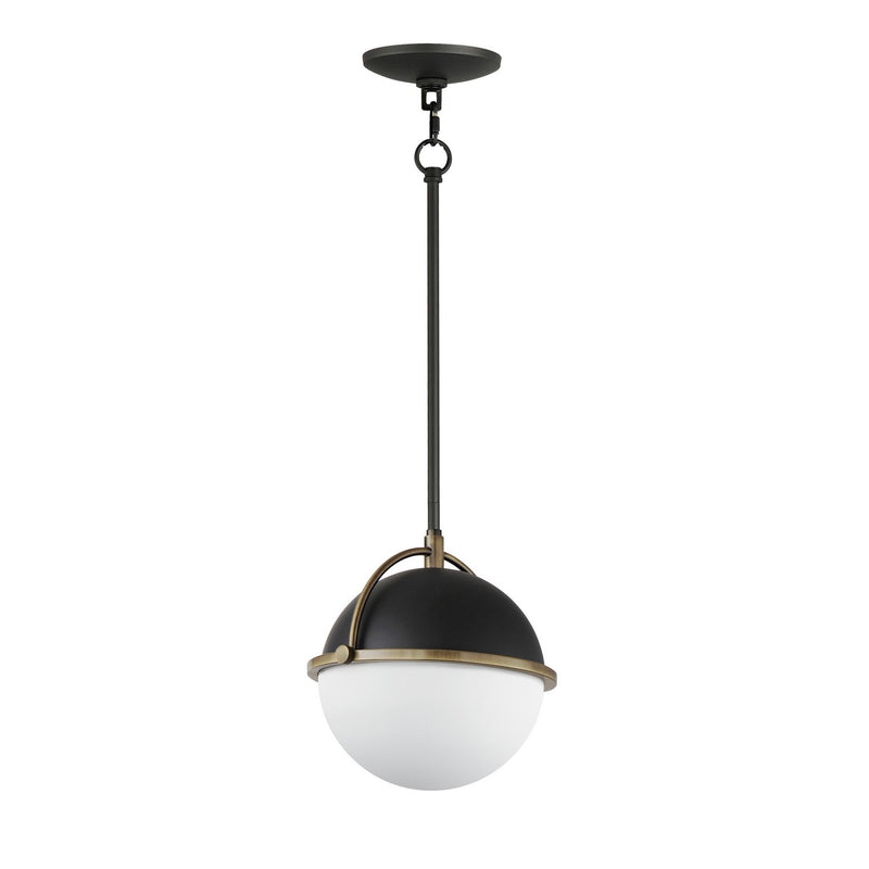 Maxim 12411SWBKWBR Duke One Light Pendant, Black/Weathered Brass Main Image.jpg