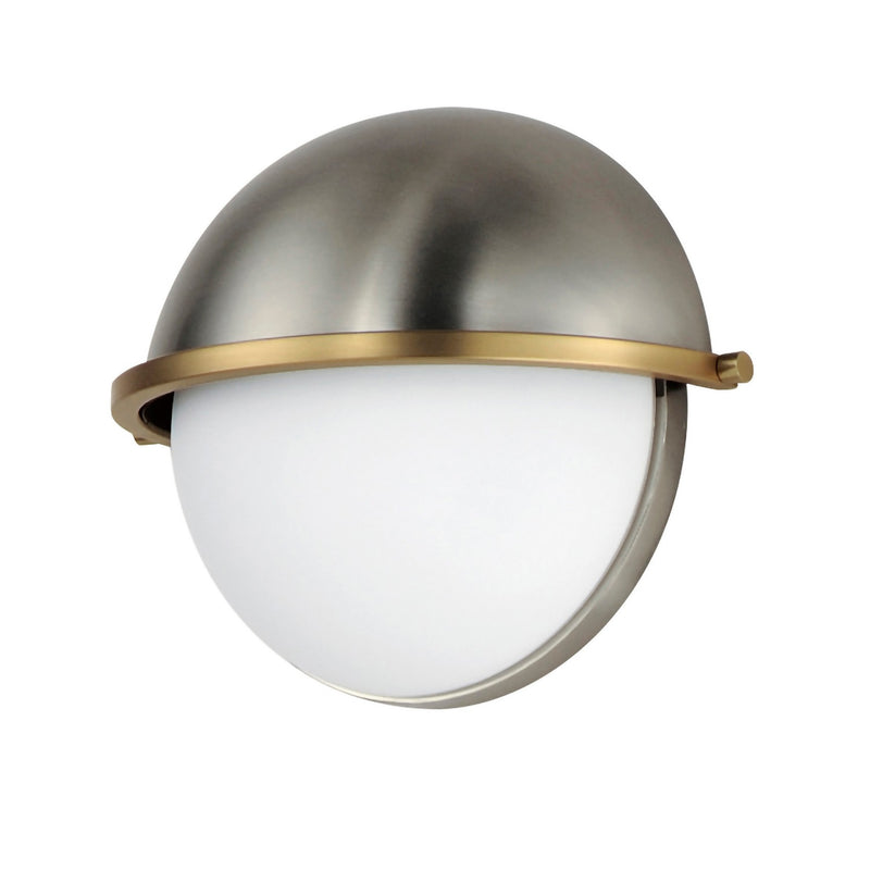 Maxim 12418SWSNSBR Duke One Light Wall Sconce, Satin Nickel / Satin Brass Main Image.jpg