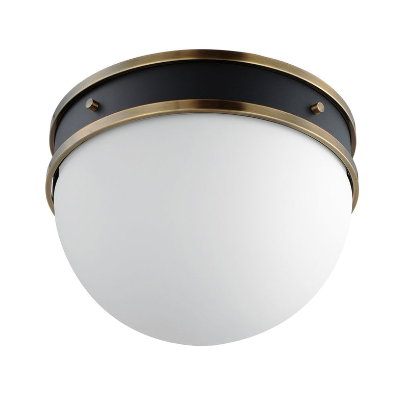 Maxim 12419SWBKWBR Duke One Light Flush Mount, Black/Weathered Brass Main Image.jpg