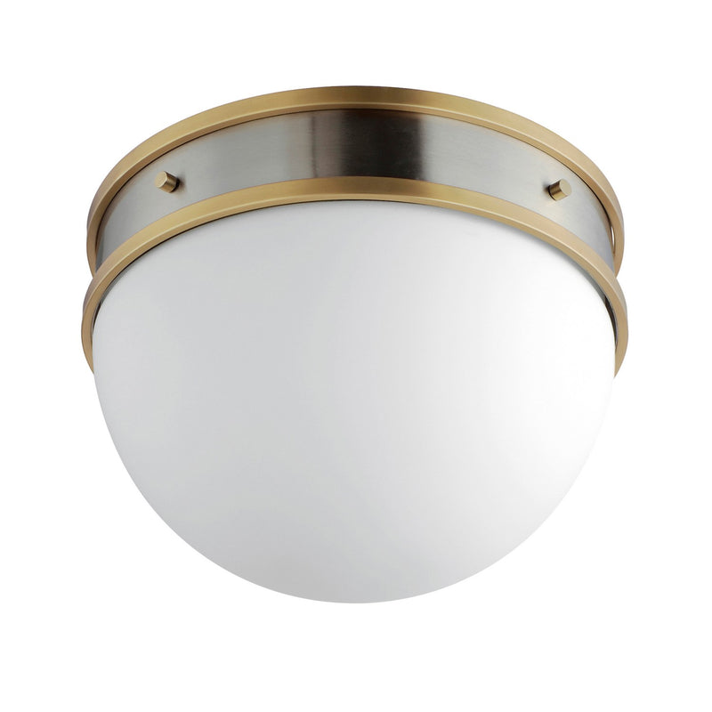 Maxim 12419SWSNSBR Duke One Light Flush Mount, Satin Nickel / Satin Brass Main Image.jpg