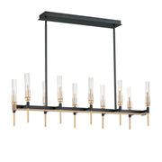 Maxim 16127CLBKAB Flambeau LED Linear Chandelier, Black / Antique Brass Main Image.jpg