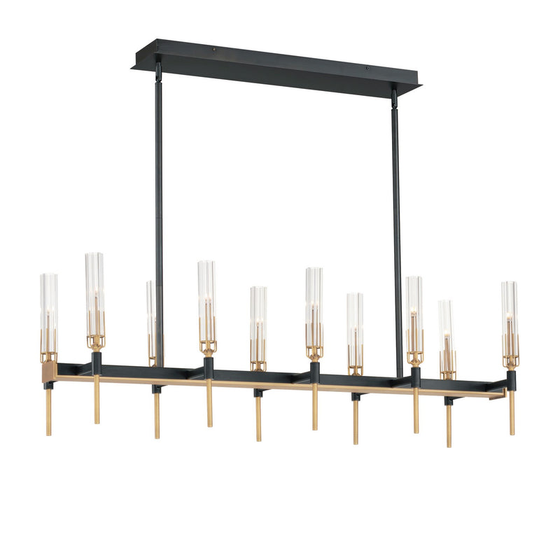 Maxim 16127CLBKAB Flambeau LED Linear Chandelier, Black / Antique Brass Main Image.jpg