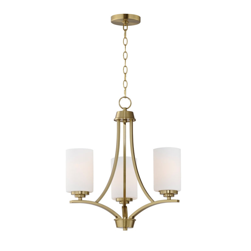 Maxim 20033SWSBR Deven Three Light Chandelier, Satin Brass Main Image.jpg