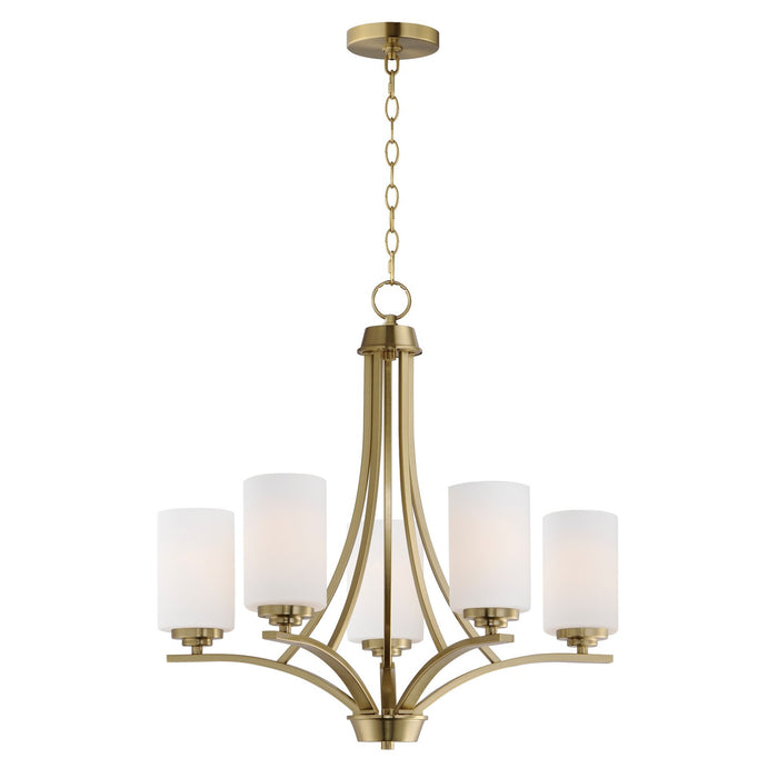 Maxim 20035SWSBR Deven Five Light Chandelier, Satin Brass Main Image.jpg