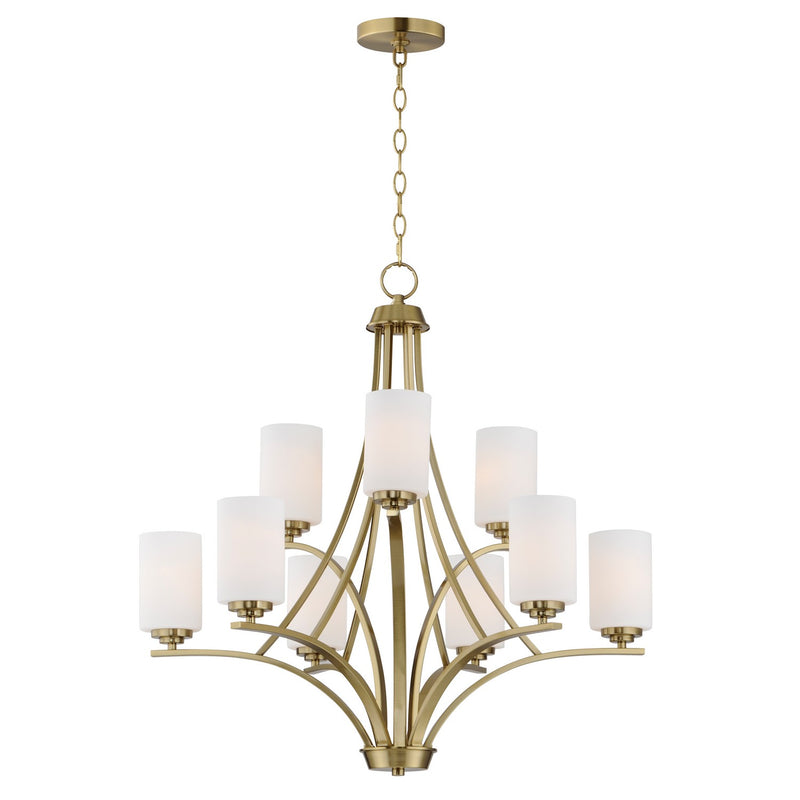 Maxim 20036SWSBR Deven Nine Light Chandelier, Satin Brass Main Image.jpg