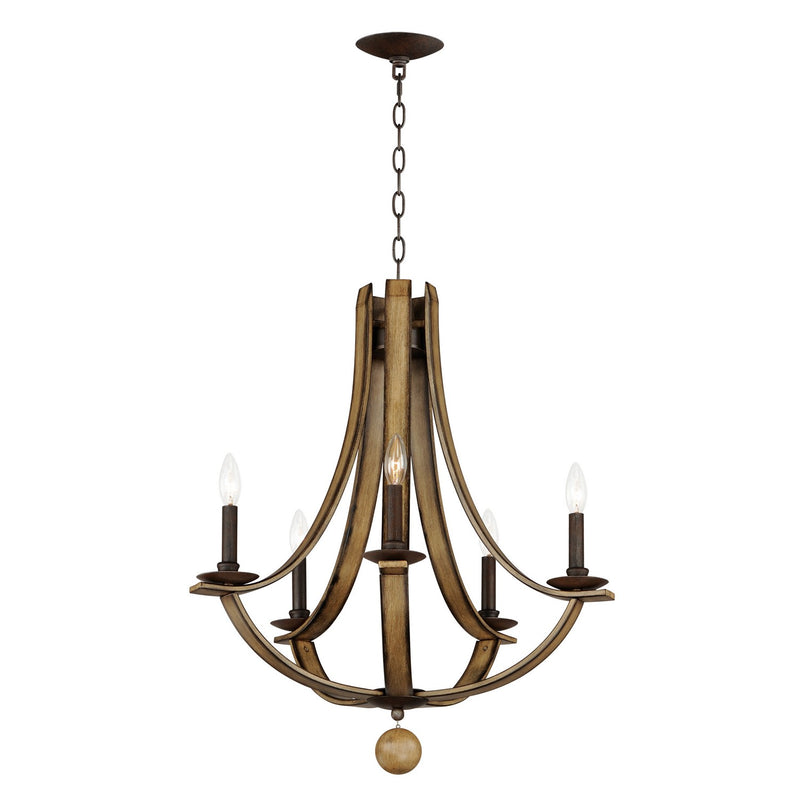 Maxim 20345DWAR Basque Five Light Chandelier, Driftwood/Anthracite Main Image.jpg