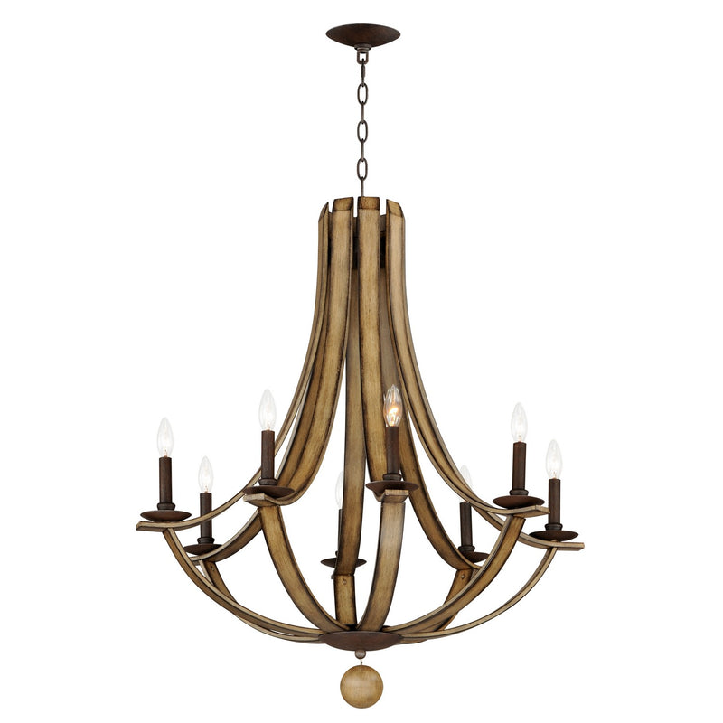 Maxim 20348DWAR Basque Eight Light Chandelier, Driftwood/Anthracite Main Image.jpg