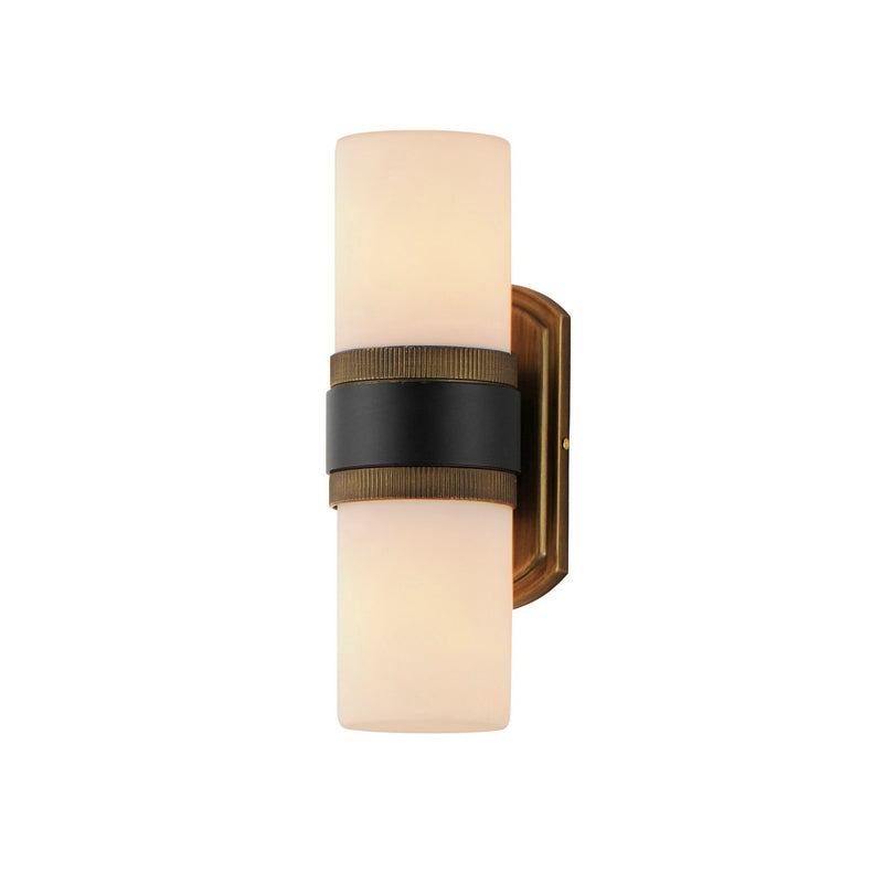 Maxim 32651SWBKAB Ruffles Two Light Outdoor Wall Sconce, Black / Antique Brass Main Image.jpg