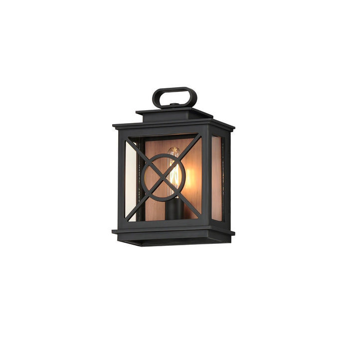 Maxim 40802CLACPBK Yorktown VX One Light Outdoor Wall Sconce, Black/Aged Copper Main Image.jpg